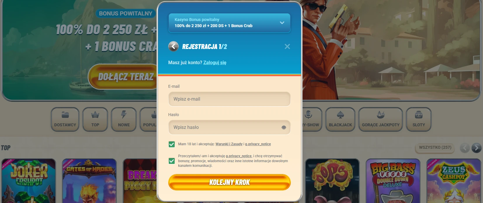 Vegasino Casino Login